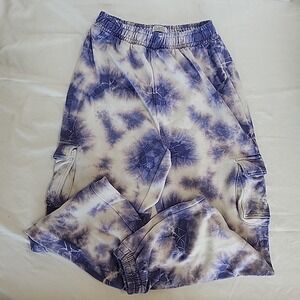 Primark Youth 13-14 Yrs Purple Tie Dye Joggers With Cargo Pockets‎